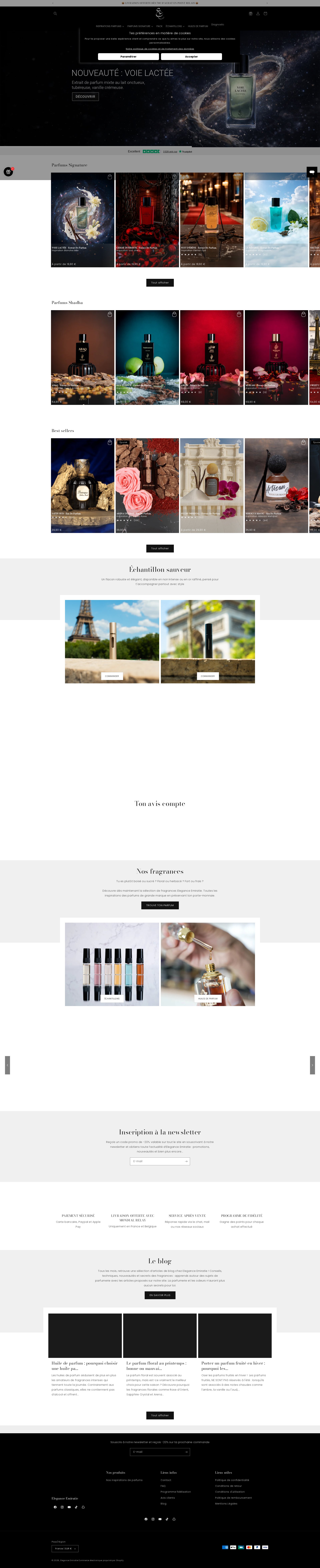 Site Élégance Émiratie réalisé par XT Solutions Web
