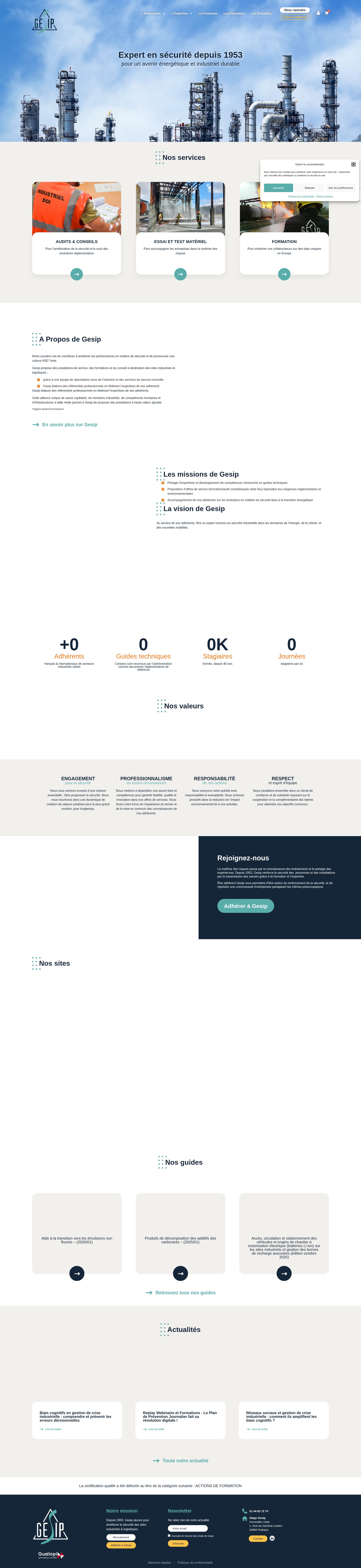Site GESIP réalisé par XT Solutions Web
