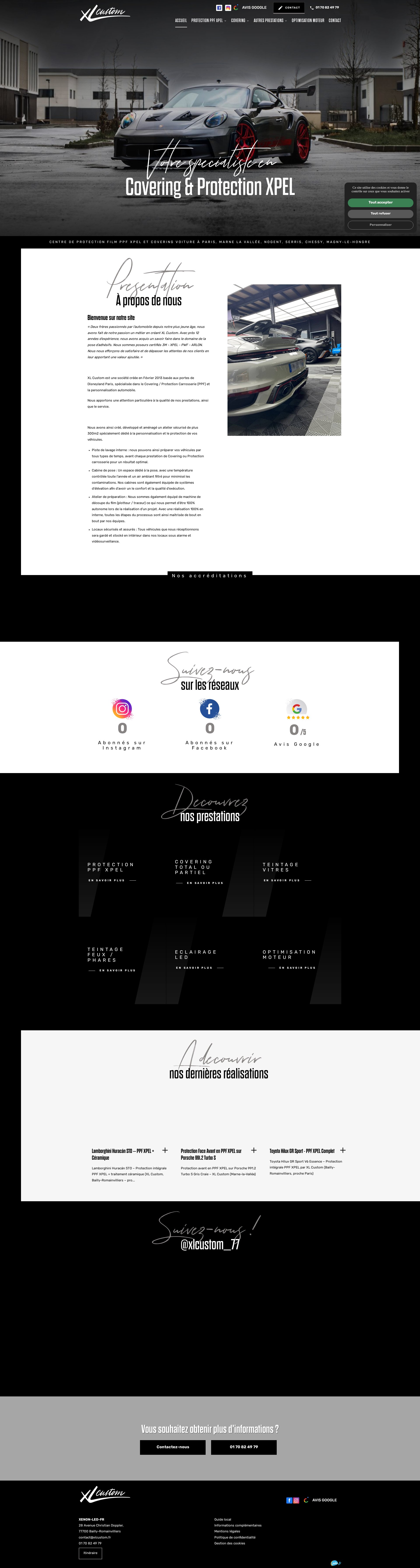 Site XL Custom réalisé par XT Solutions Web